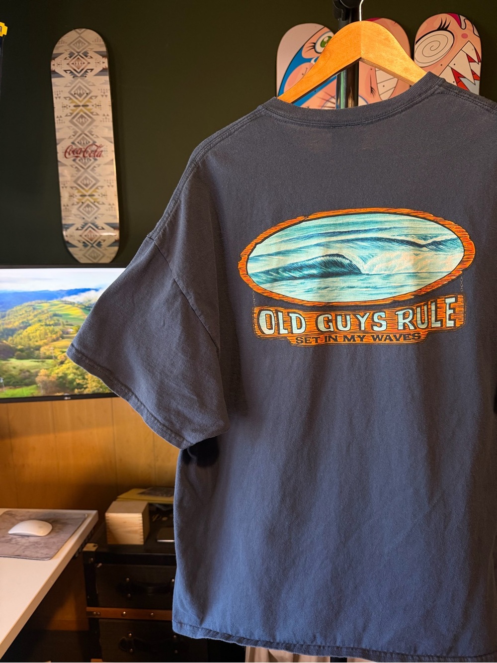 Old Guys Rule 'Set in My Waves' Mens Ocean Wave Graphic Surf Tshirt